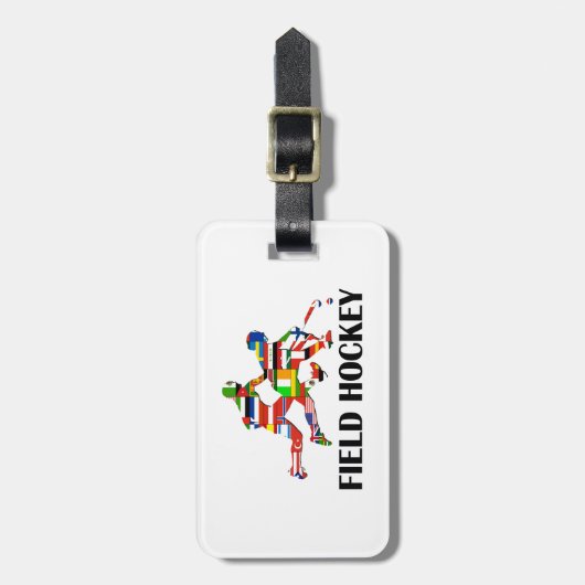Feld-Hockey Gepäckanhänger (Vorderseite vertikal)