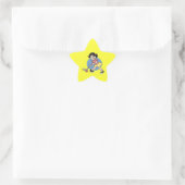 Feld-Hockey-Mädchen-Spieler Stern-Aufkleber (Tasche)