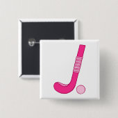 Feld-Hockey-Rosaballstock Button (Vorne & Hinten)