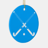 Feld-Hockey-Silhouette-Verzierungs-Blau Keramikornament (Rechts)