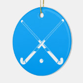 Feld-Hockey-Silhouette-Verzierungs-Blau Keramikornament (Links)