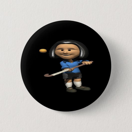 Feld-Hockey-Spieler 2 Button (Vorderseite)