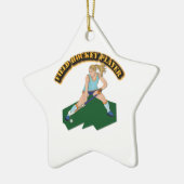Feld-Hockey-Spieler mit Text Keramik Ornament (Links)