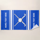 Feld-Hockey-Spieler-oder Team-Name Ihre Team-Farbe Strandtuch (Vorderseite)