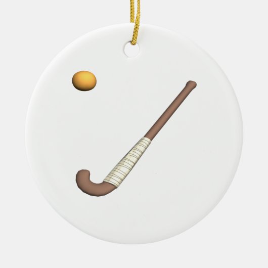 Feld-Hockey-Stock u. Ball Keramikornament (Vorne)