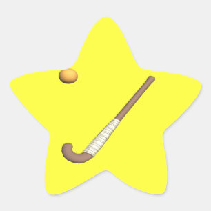 Feld-Hockey-Stock u. Ball Stern-Aufkleber