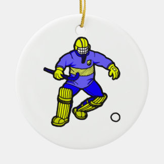 Feld-Hockey-Tormann Keramik Ornament