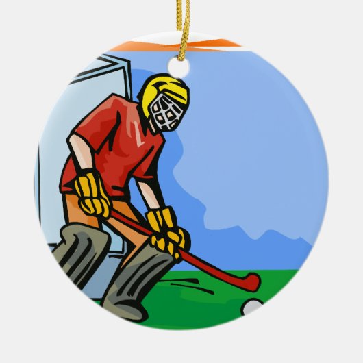 Feld-Hockey-Tormannjunge Keramikornament (Vorne)