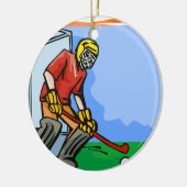 Feld-Hockey-Tormannjunge Keramikornament (Links)