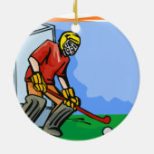 Feld-Hockey-Tormannjunge Keramikornament (Hinten)