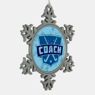Feld-Hockey-Zug-Schneeflocke-Weihnachtsverzierung Schneeflocken Zinn-Ornament