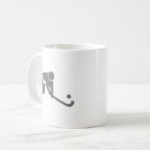 Feld-Hockeygrau-Silhouette Kaffeetasse (Vorderseite Links)