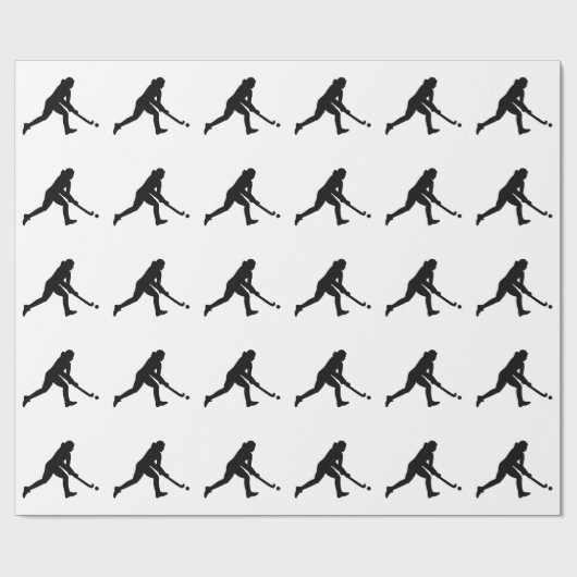 Feld-Hockeymädchen Geschenkpapier (Flach)