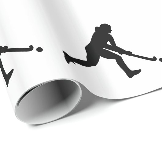 Feld-Hockeymädchen Geschenkpapier (Rolleneckpunkt)