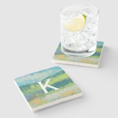 Feld II des Monogramm-| Impasto Steinuntersetzer (Seitenansicht)