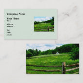Feld in der Nähe von gewittertem Stall Visitenkarte (Vorne/Hinten)