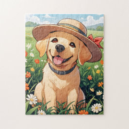 Feld "Labrador Retriever"-Blume Puzzle