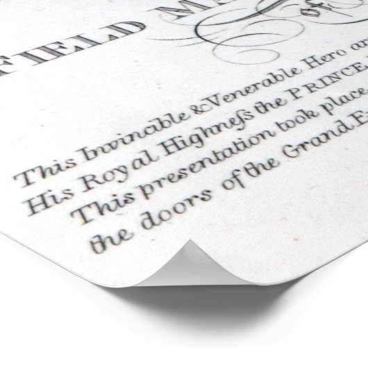 Feld Marshal Prince Blucher von Wahlstadt Poster (Ecke)