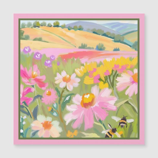 Feld mit Bienen Magnetkarte (Vorderseite)