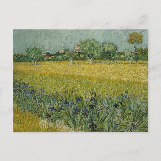 Feld mit Blume bei der Postkarte Arles (Vorderseite)
