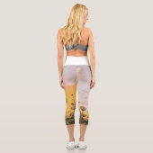 Feld mit Blume Capri Leggings (Rückseite)