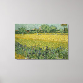 Feld mit Blume in der Nähe der Leinwand Arles