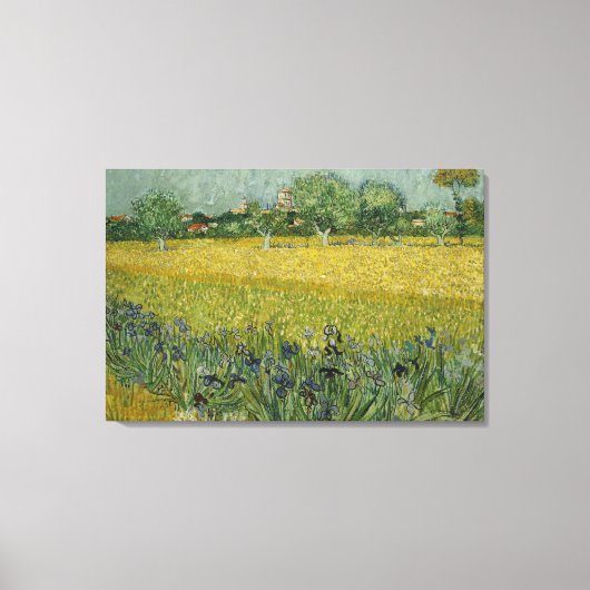 Feld mit Blume in der Nähe der Leinwand Arles (Vorderseite)