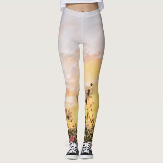 Feld mit Blume Leggings (Vorderseite)