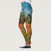 Feld mit Blume und Bäumen Leggings (Links)