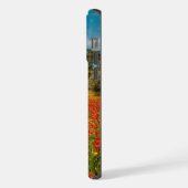 Feld mit Blumen und Bäumen iPhone Hülle (Linke Seite)