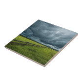 Feld mit Holzzaun Fliese (Seite)