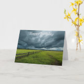 Feld mit Holzzaun Karte (Gelbe Blume)