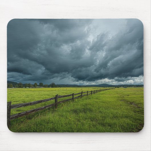Feld mit Holzzaun Mousepad (Vorne)