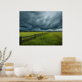 Feld mit Holzzaun Poster (Küche)