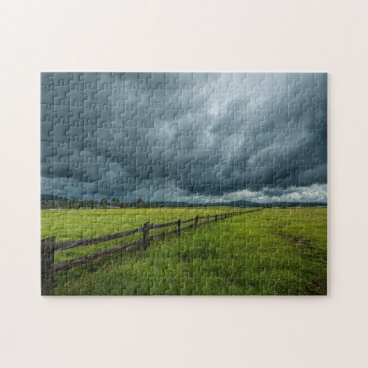 Feld mit Holzzaun Puzzle (Horizontal)