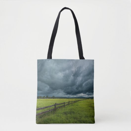 Feld mit Holzzaun Tasche (Vorderseite)
