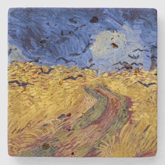 Feld mit Krähen | Van Gogh | Steinuntersetzer (Vorderseite)