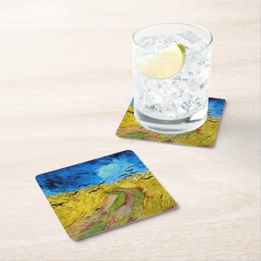 Feld mit Kronen, Van Gogh Rechteckiger Pappuntersetzer (Vor Ort)