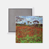 Feld mit Mohn Van Gogh Fine Art Magnet (Vorderseite/Rückseite)
