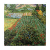 Feld mit Pflücken von Vincent van Gogh Fliese (Vorderseite)