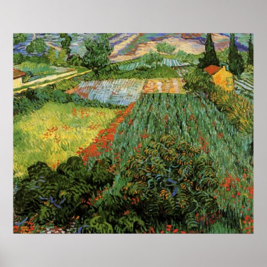 Feld mit Pflücken von Vincent van Gogh Poster (Vorne)