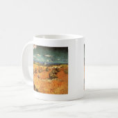 Feld mit Plowman und Mill Vincent van Gogh. Kaffeetasse (Vorderseite Links)