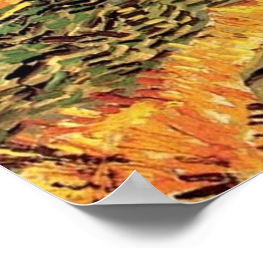 Feld mit Plowman und Mill Vincent van Gogh Poster (Ecke)