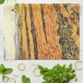 Feld mit Plowman und Mill von Vincent van Gogh Geschirrtuch (Gefaltet)