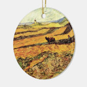 Feld mit Plowman und Mill von Vincent van Gogh Keramik Ornament (Links)