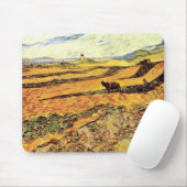 Feld mit Plowman und Mill von Vincent van Gogh Mousepad (Mit Mouse)