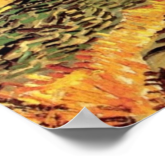 Feld mit Plowman und Mill von Vincent van Gogh Poster (Ecke)