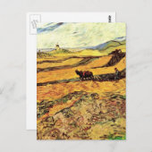 Feld mit Plowman und Mill von Vincent van Gogh Postkarte (Vorne/Hinten)