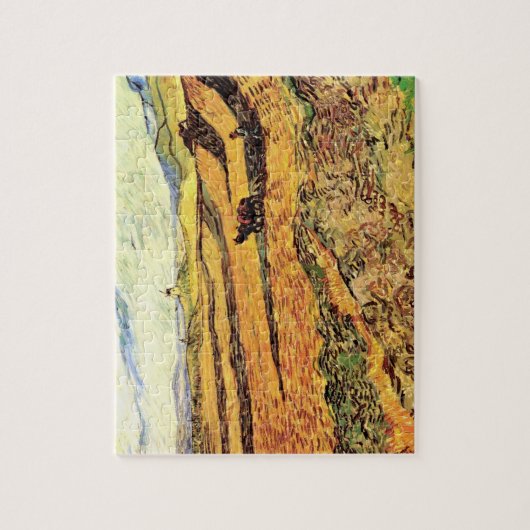 Feld mit Plowman und Mill von Vincent van Gogh Puzzle (Vertikal)