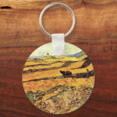Feld mit Plowman und Mill von Vincent van Gogh Schlüsselanhänger (Vorderseite)